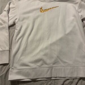 Nike White Sweatshirt with Floral Logo